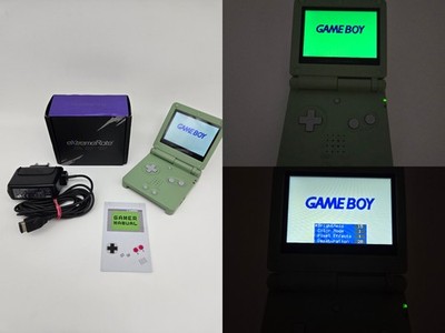 Nintendo Gameboy Advance SP - IPS V5 TOUCH Display Matcha Grün Gehäuse Umbau  