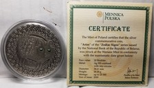 2009 BELARUS 20 RUBLES  ZODIAC SIGNS  ARIES  SILVER COIN w TWO ZIRCONS & COA