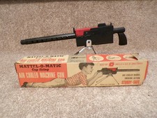 Vtg Mattel-O-Matic Air Cooled Machine Gun Toy w/Box