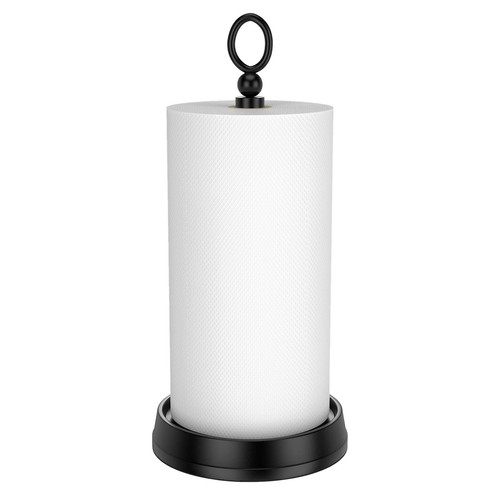 Heavy Weighted Paper Towel Holder - Stainless Steel With Marble Base, Brushed Nickel