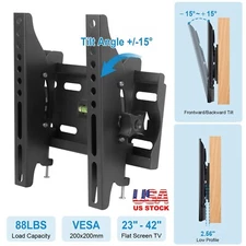 TV Mount Tilt TV Wall Mount Profile Bracket Flat TV VESA 200x200mm Fits 23"-42"