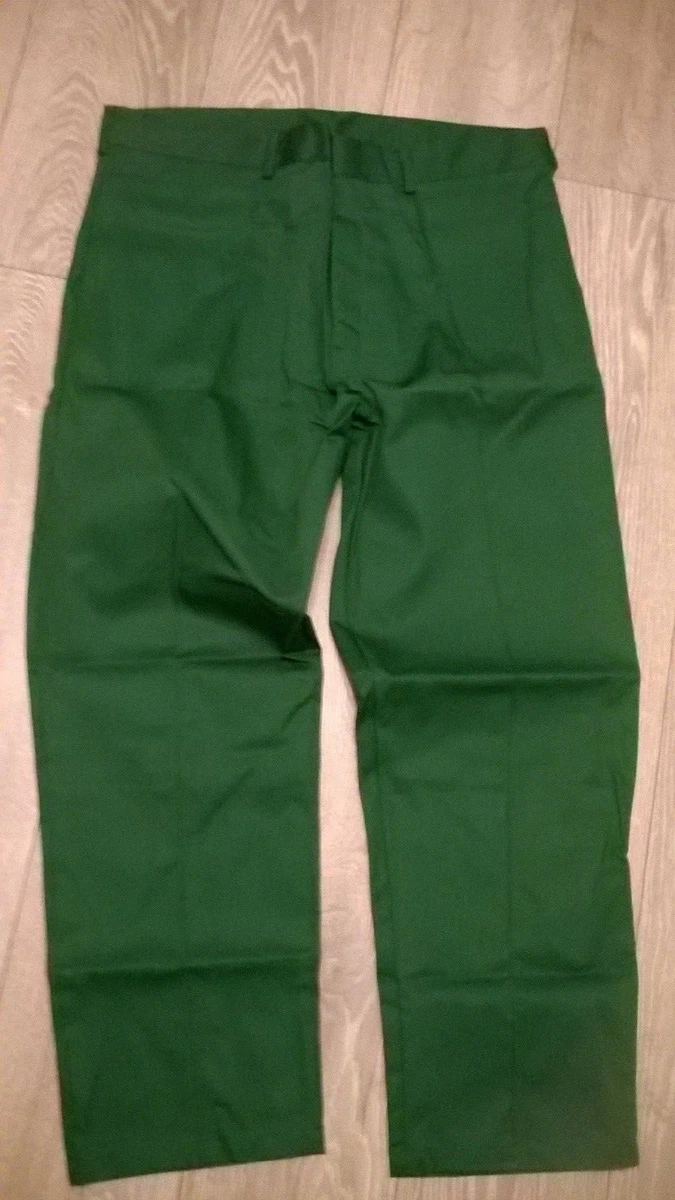 mens green work hospital vet ambulance NHS NEW trousers smart sewn in crease