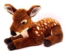 FAO Schwarz Toys R Us Deer Fawn Laying 18" Realistic Plush 2015 Stuffed Animal