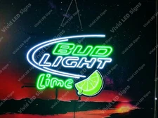 Bud Light Lime Beer 24" Vivid LED Neon Sign Light Lamp Artwork With Dimmer DS
