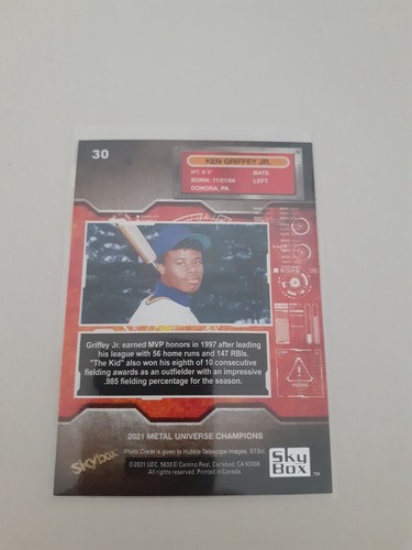 2021 SKYBOX METAL UNIVERSE CHAMPIONS KEN GRIFFEY JR. BASE #30 - Bild 2 von 4