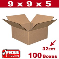 100 - 9x9x5 Cardboard Boxes Mailing Packing Shipping Box 32ECT Corrugated Carton