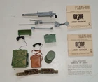 OLD VINTAGE ORIGINAL HASBRO GI JOE ARMY MANUAL ACCESSORY LOT HAT BELT TELEPHONES