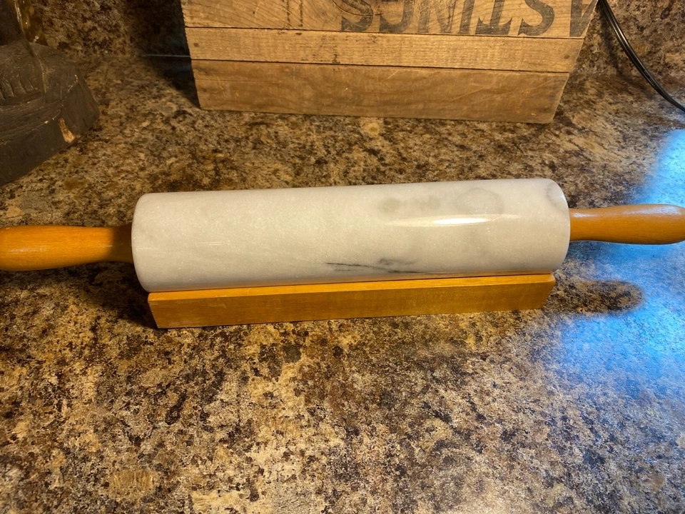 Fox Run Marble Rolling Pin with Cradle - Image 3 of 4