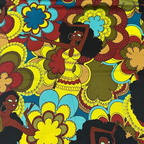 1 Yard Soul Sisters 2015 OOP HTF Alexander Henry Cotton Fabric Yellow Green Blue - Picture 2 of 4