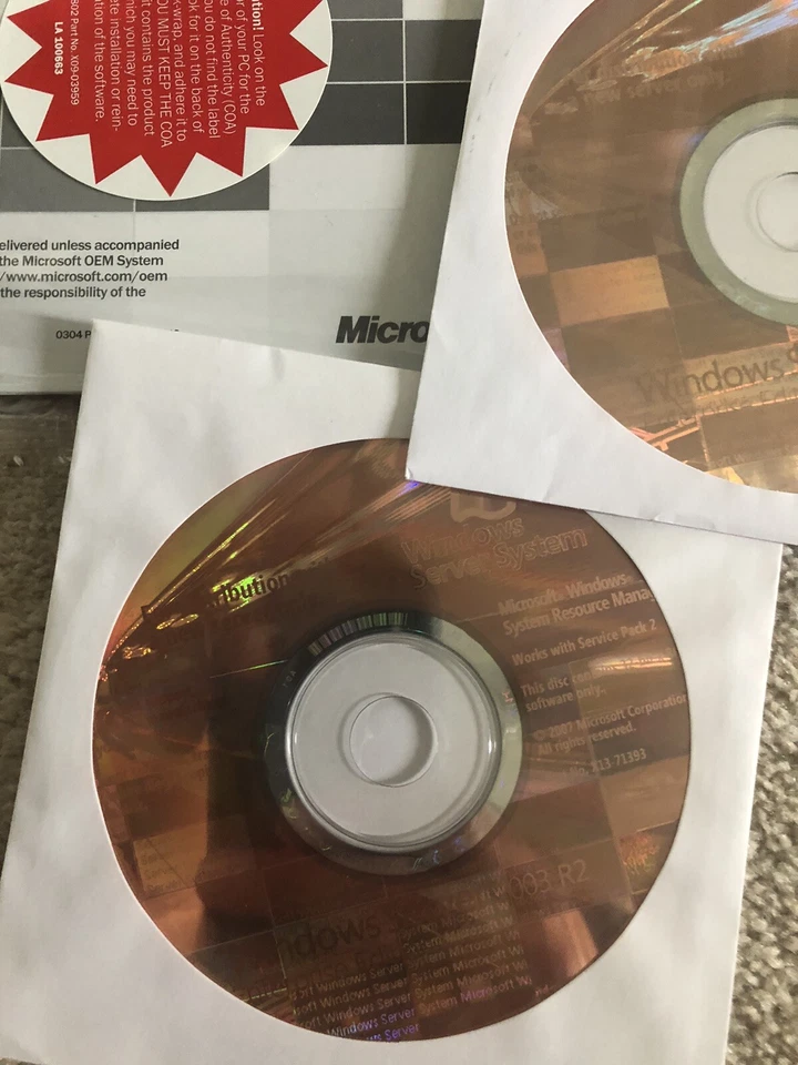 Windows Server 2003 R2 Standard Edition 1-4cpu 32/64bit versions OEM Opened - Image 4 of 4