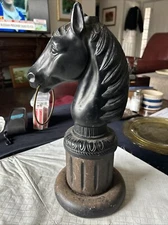 Cast Aluminum Black Victorian Style Hitching Post Horse Head Topper - Lamp?