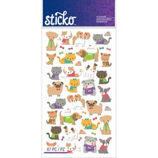 Scrapbooking Crafts Stickers Sticko Tiny Dogs Cats Clothes Mice Bones Cute More