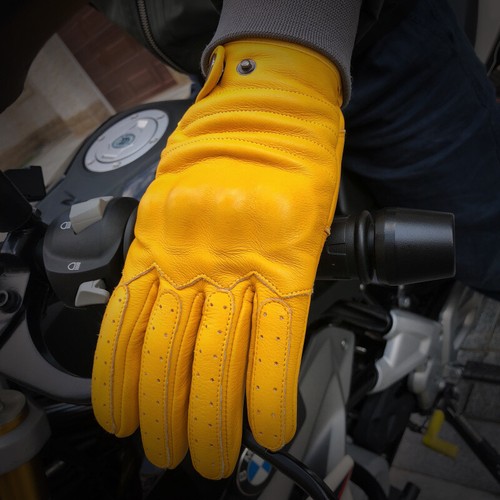 Guantes de cuero real para hombre con pantalla táctil de protección para motocicletas motocicletas - Imagen 4 de 15