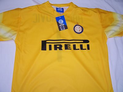 MAGLIA GIALLA INTER SAMIR HANDANOVIC TAGLIA L MAGLIETTA PORTIERE REGALO  NATALE | eBay