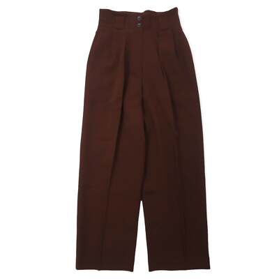 KENZO 2 TUCK High waist Wide Slacks Pants 2 Brown Wool KENZO 2 TUCK High waist Wide Slacks Pants 2 Brown Wool