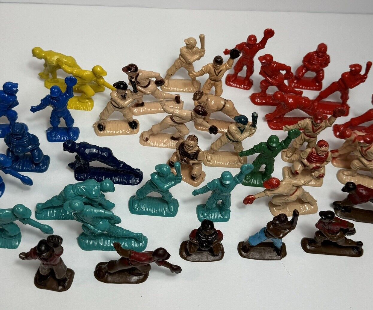 38 Antique Vintage Plastic Miniature Football Plastic Figures 2.25" Hong Kong