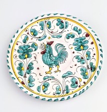 Orvieto Green Singing Rooster Saucer #03245 Handmade in Italy 6 