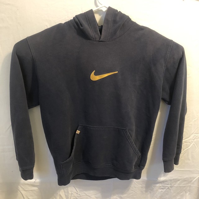 Vtg Nike Middle Center Swoosh Logo Travis Scott Hoodie Sweatshirt Sz L Gray Tag | eBay