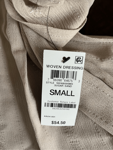 NWT SZ S JM Collection Triple O-Ring Lurex Tunic Top in Sugar Sand Color - Picture 9 of 9