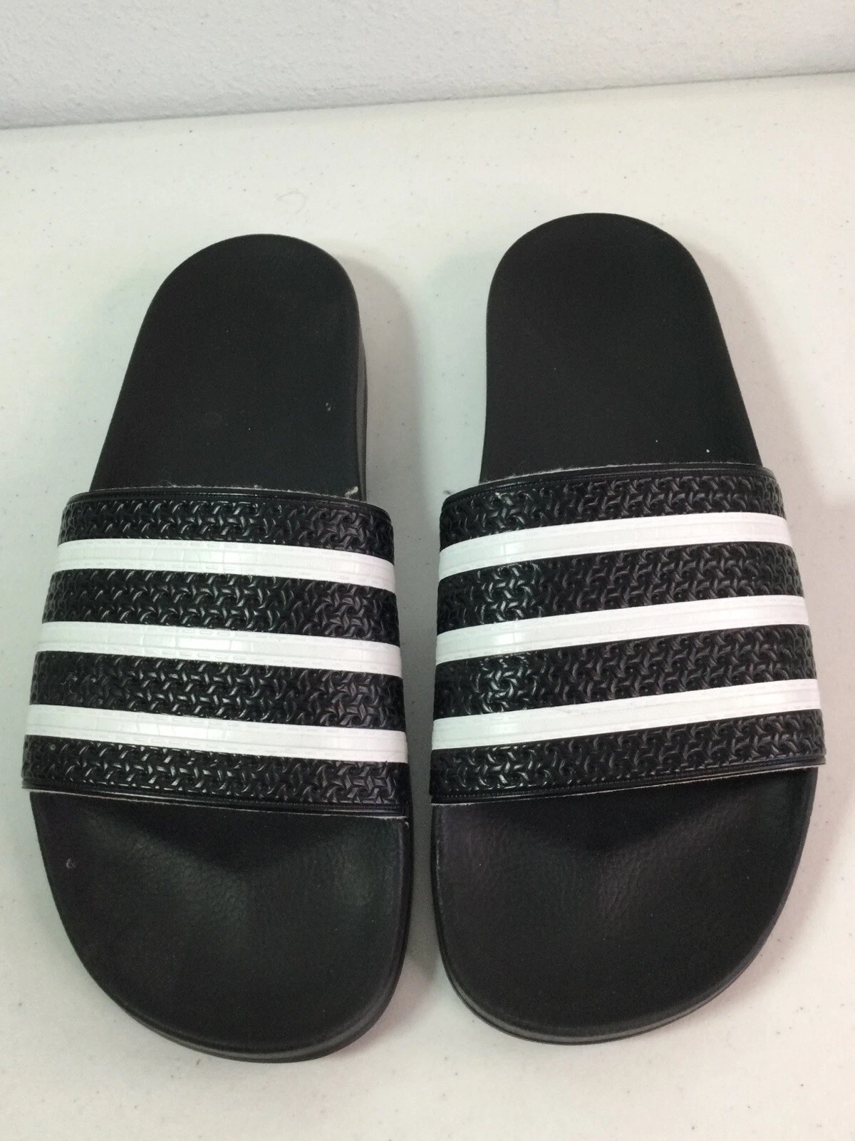 Slide adidas vintage 2013 a righe bianche e nere. #106190760. Tg 13. Excel. Condizioni