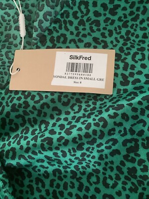 yondal dress in small green leopard print The Jenica Dress Green Leopard – Peter Kate main image 0