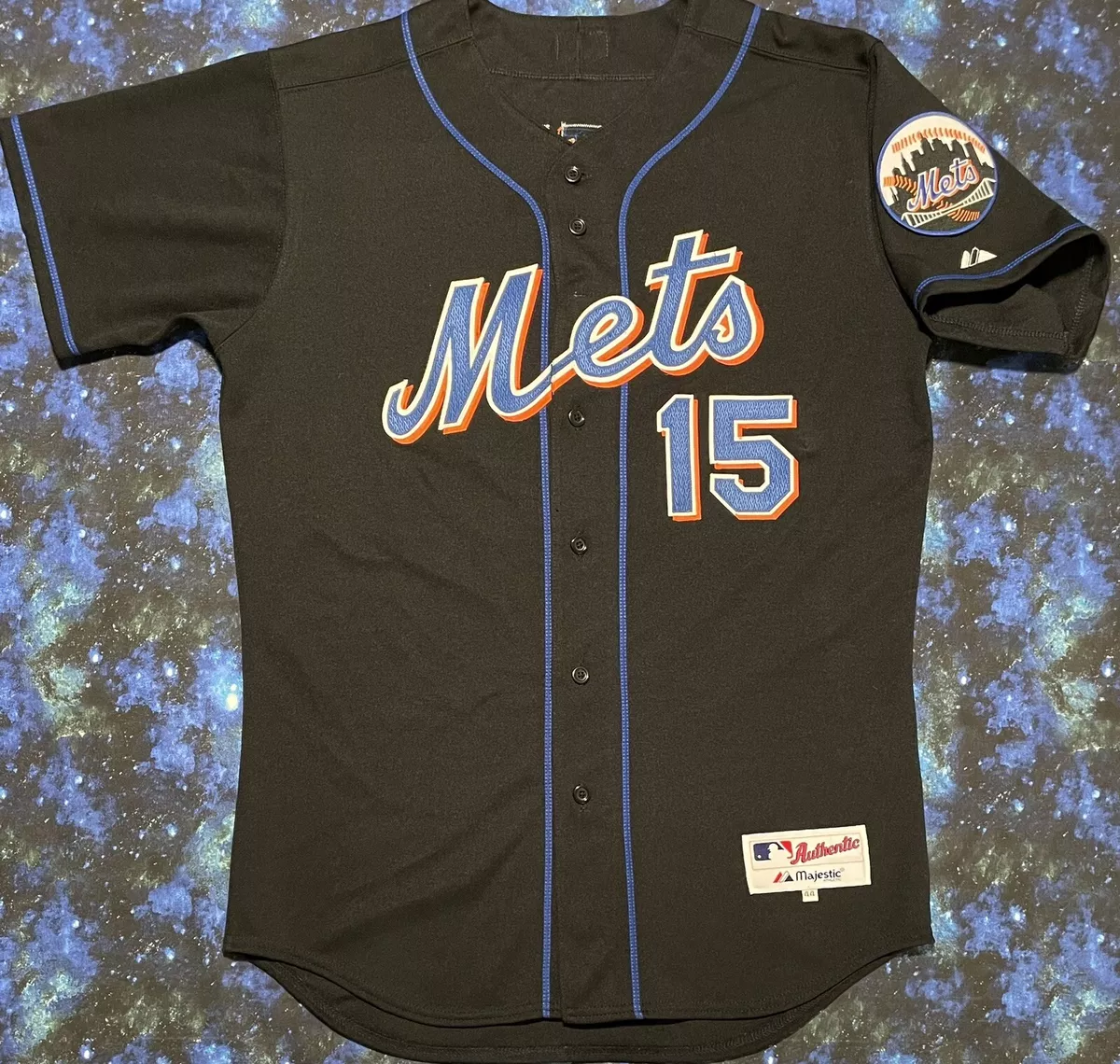 Authentic Majestic MLB New York Mets Carlos Beltran Black