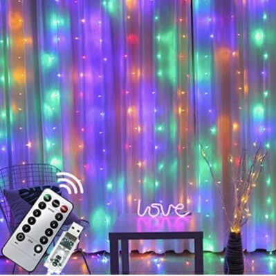 3Mx3M 300 LED Vorhang Lichterkette Fensterdeko USB Stecker mit Fernbedienung