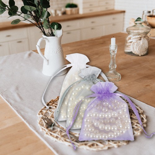 100PCS Small Organza Favour Pouches Gift Bag Voile Net Bags Drawstring·FAM $⇕ - Picture 2 of 14