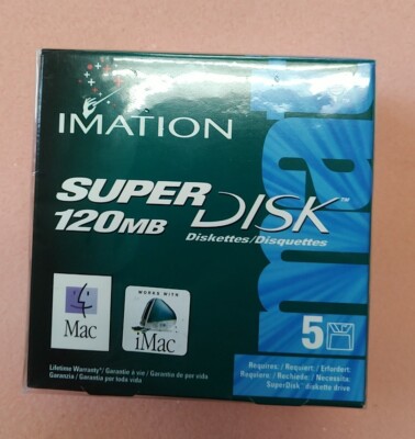 PACK OF 5 Imation for Mac 3.5 Diskettes Super Disk Superdisk Sealed 120MB 