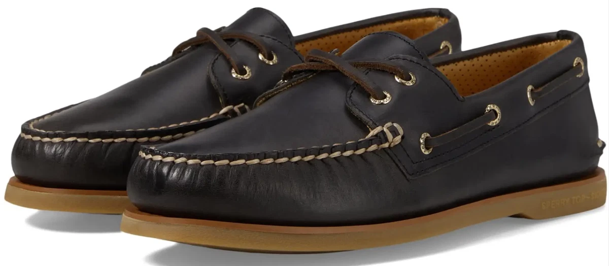 Sperry Gold Cup Men’s Casual Oxford Size 9.5 M Black Leather Going Out Party Gold Cup™ Authentic Original™ 2-Eye Boat Shoe Black combo  main image 3