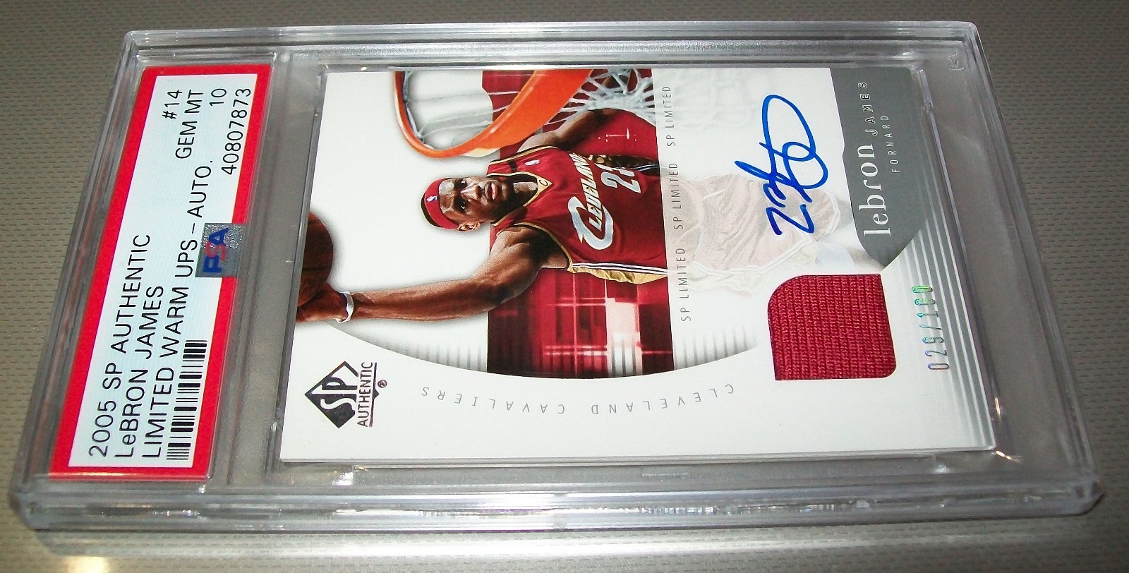 2005 UD SP Authentic LeBron James Jersey Auto 29/100 PSA 10 'LIMITED WARM UPS'  view 5