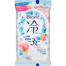 Kao Biore Body wipes Cool Sheet Peach Soap 20...