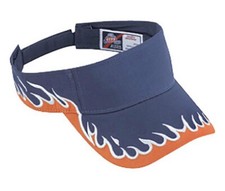 NEW BLUE ORANGE FLAME FIRE SUN VISOR CAP HAT ADJUSTABLE SKATE CURVED BIKER