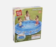 PLAY DAY SWIMMING POOL INFLATABLE 3 RING  NEW 5 FEET 5 INCHES WIDE NEW