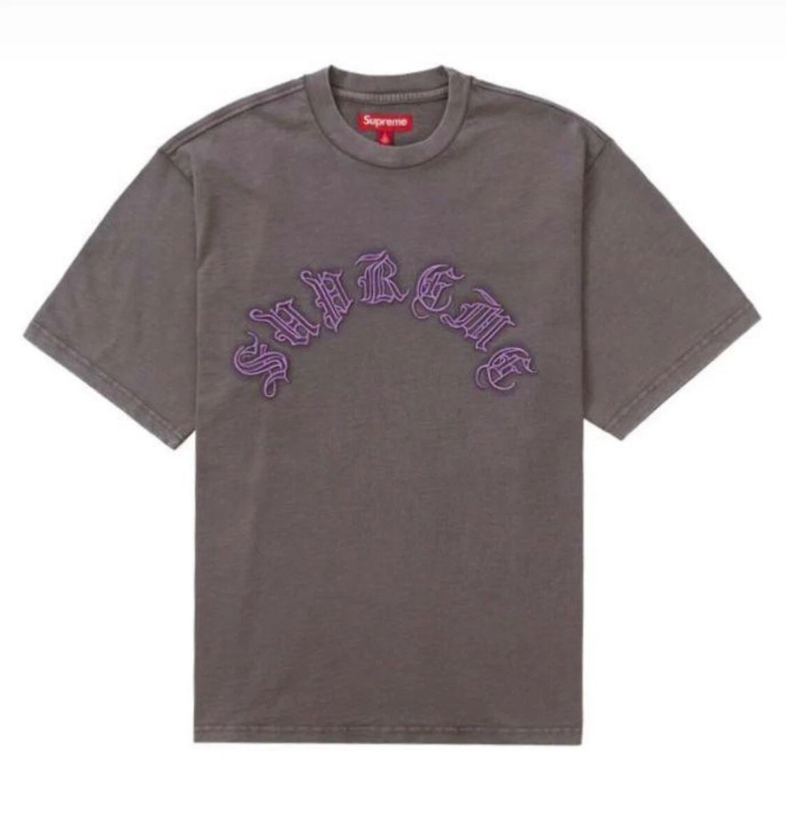 Supreme Old English SS Top T Shirt Gris Foncé / Tailles S/M/L/XL