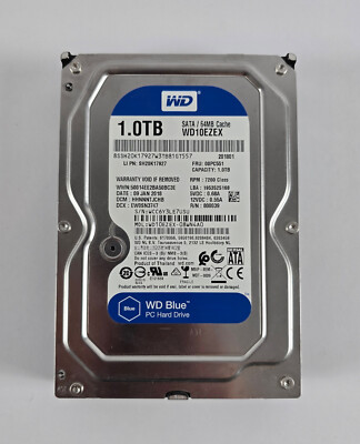 1TB HDD Western Digital Blue WD10EZEX SATA 6Gbps 7.200rpm Festplatte 3,5''