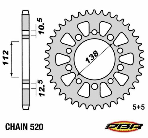 PBR 4384 CORONA TRASMISSIONE IN ACCIAIO 40 DENTI PASSO 520 HONDA X-ADV 750 2018 - Imagen 1 de 3
