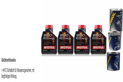 4L Motoröl Motul 8100 Eco-nergy 5W30 1xLeak-Stop+Motor Doctor+Motor Flush