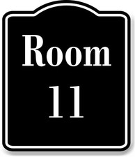 Room 11 Number Building BLACK Aluminum Composite Sign