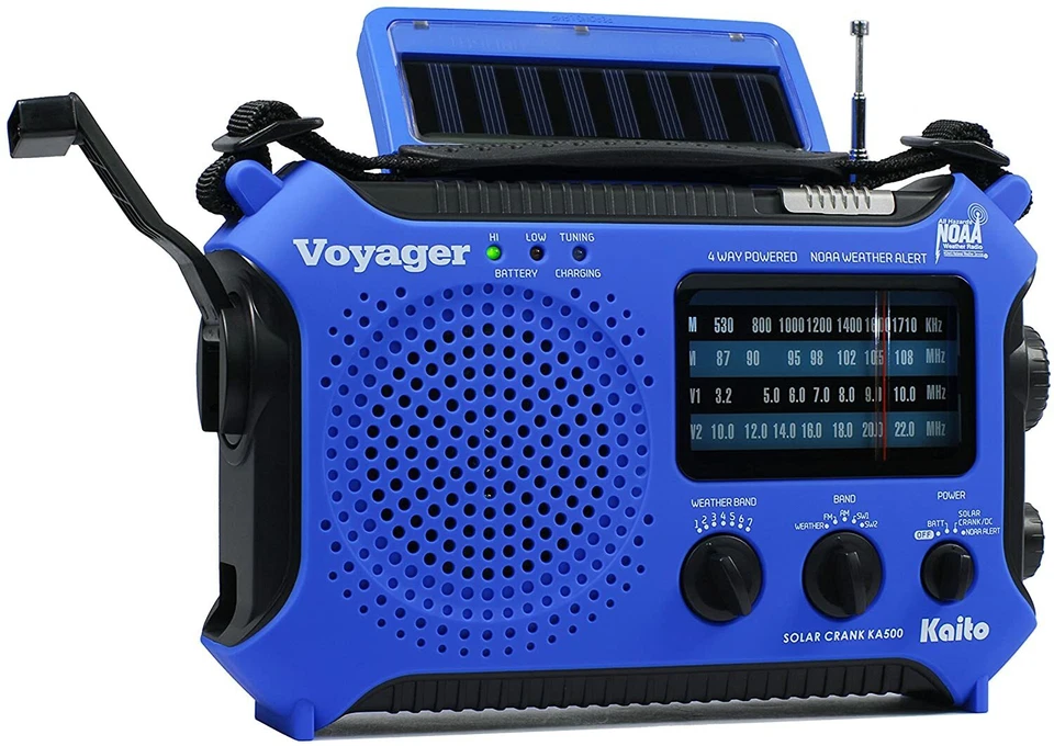 Kaito KA500 AM FM Shortwave Solar Crank Emergency NOAA Weather Alert Radio Blue - Image 3 of 4