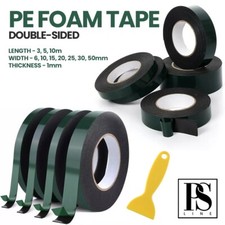 DOUBLE SIDED TAPE HEAVY DUTY ADHESIVE STRONG STICKY BLACK PE FOAM TAPE BODY TRIM