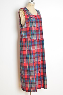 vintage 90s dress Pendleton wool tartan plaid babydoll grunge midi maxi 14  L | eBay