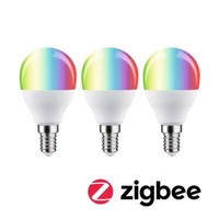 Paulmann Standard Smart Home Zigbee 3Er-Pack Led Tropfen E14 Rgbw+ Dimmbar Matt