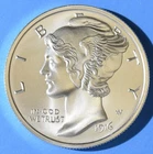 1916 MERCURY DIME TRIBUTE – 1 TROY OUNCE .999 FINE SILVER INTAGLIO MINT 39MM