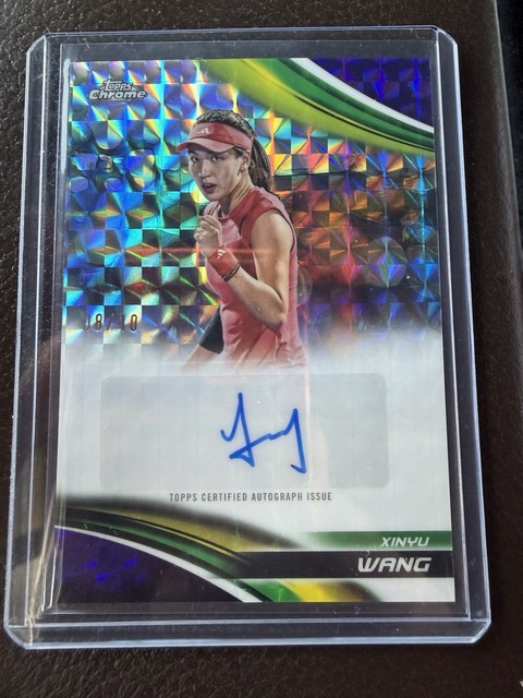 2025 Topps Chrome Tennis Xinyu Wang Purple Geometric Auto /10