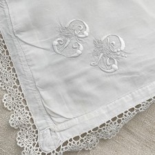 22X20 French Unique handmade lace pillowcase Eurosham cover pillow slip white c