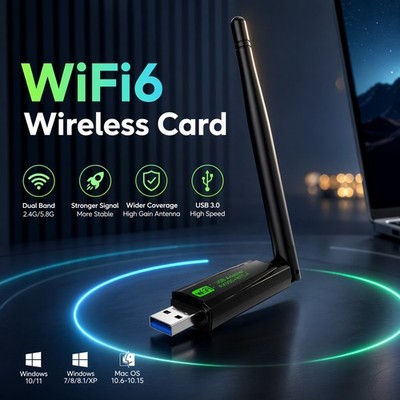 WLAN Stick für PC WiFi 6, Dual Band USB Adapter AX900, 2.4GHz & 5GHz, bis zu...