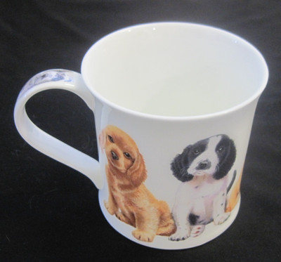 Dunoon Puppies Mug Cup by Richard Partis Fine Bone China England -NEW-Rare