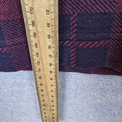 Obus Dress Womens Size 2 10AU Red Blue Tartan Check Wool Cotton Shift 3/4 Sleeve - Picture 6 of 10