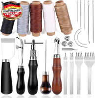 Leder NäHen Werkzeuge Set, Leder Diy Set Mit 5 Farben Wachsfaden, NäHnadeln, Loc